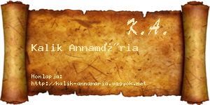 Kalik Annamária névjegykártya